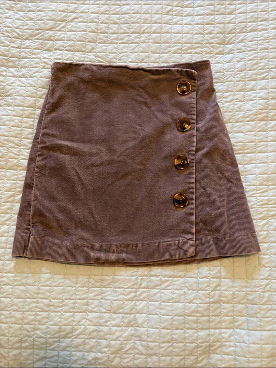 Altar'd State Dresses & Skirts - Altar'd State Mauve Corduroy Button-Front Mini Skirt
